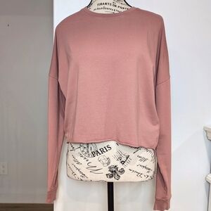 KNIX | Women's Rosewood Pink Good to Go Cropped Oversized Crew Top